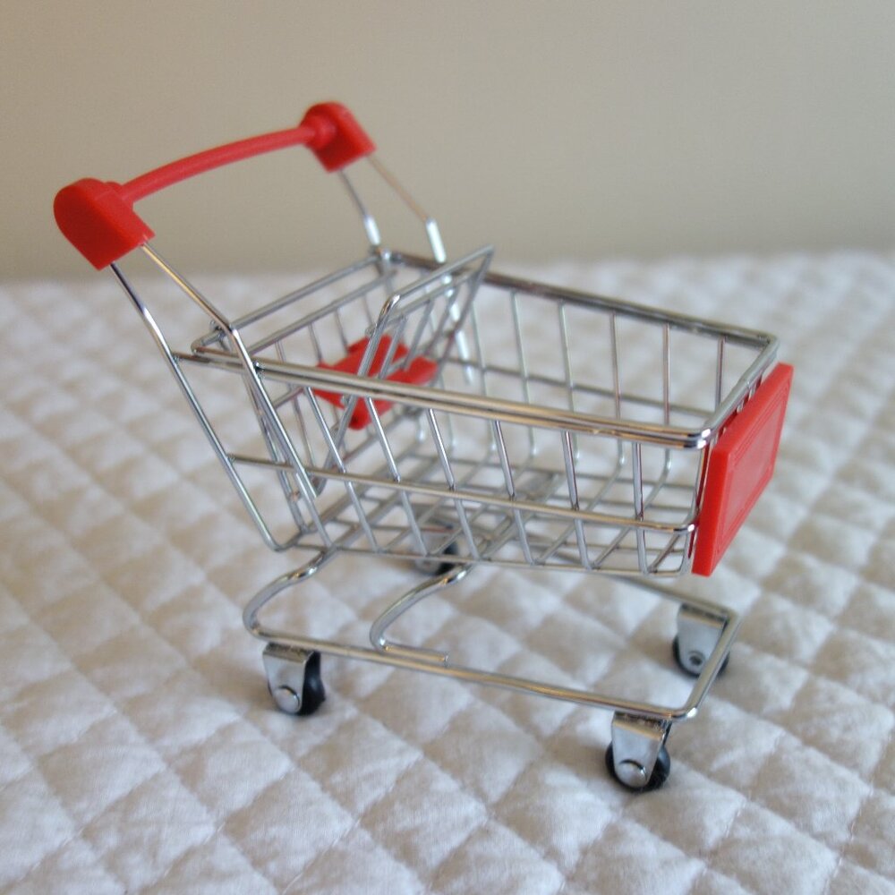 EUC Miniature Metal Shopping Cart – toy / prop / display etc.